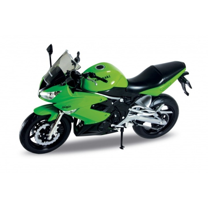 Játék motorkerékpár, Welly, Kawasaki Ninja 650R, 21x8,5x12,4cm, zöld