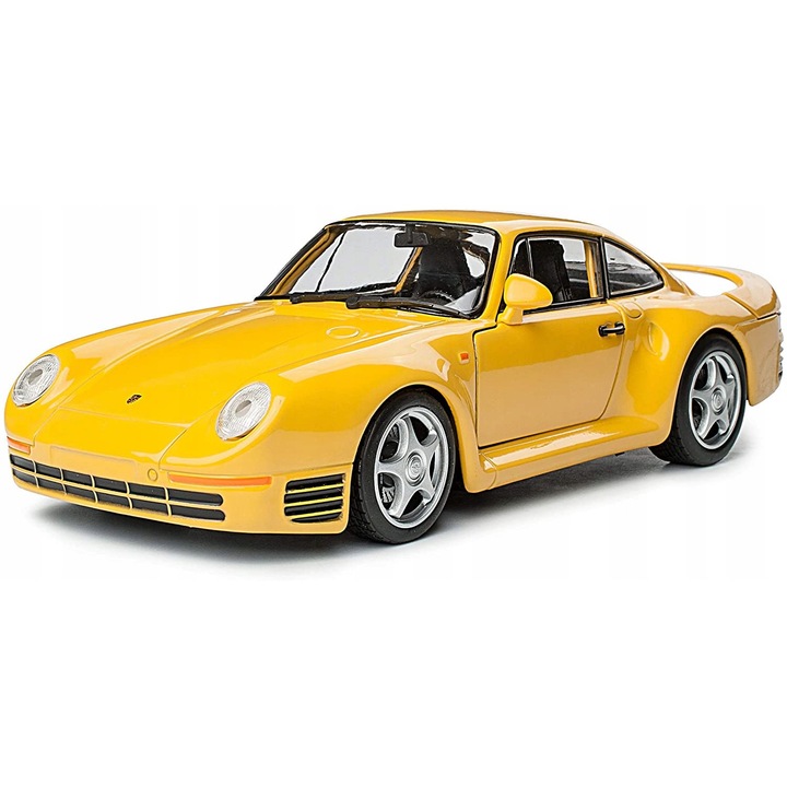 Automacheta Porsche 959 Welly, 1:34, galben, 11,5x3,5x5cm