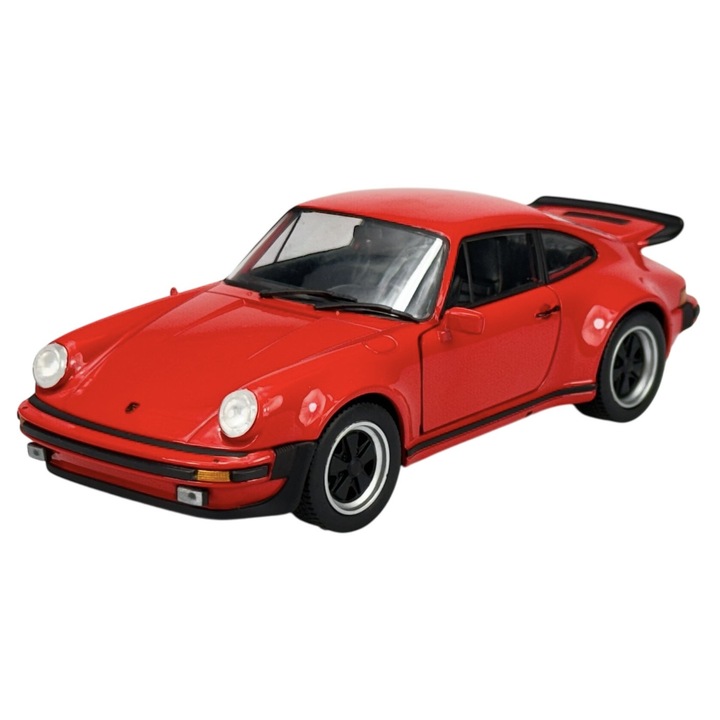 Gyűjtői autómodell, Porsche 911 Turbo 3.0, 1:24, piros, 17,5x7,5x5,3cm
