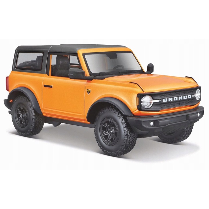 Maisto fém modell 2021, Ford Bronco Badlands, 1:24, narancssárga, 18x9x7,5cm