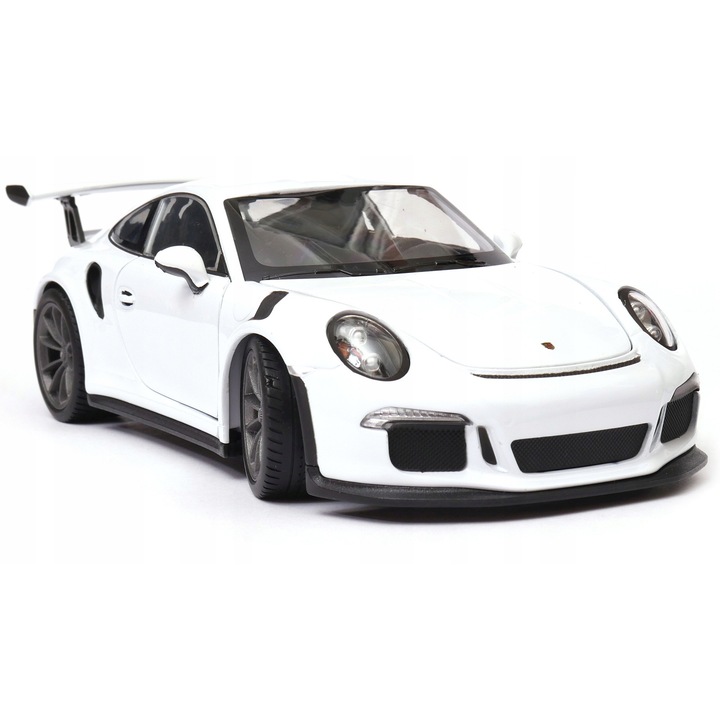 Porsche 911 GT3 RS 2016 1:24 Welly kisautó, precíz részletek, fehér, 19cm