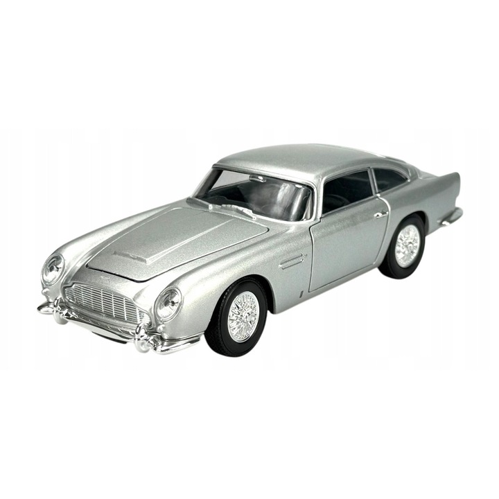 Welly Aston Martin DB5 autómodell, fém, 1:24, nyitható ajtók, 18,5x8cm, ezüst