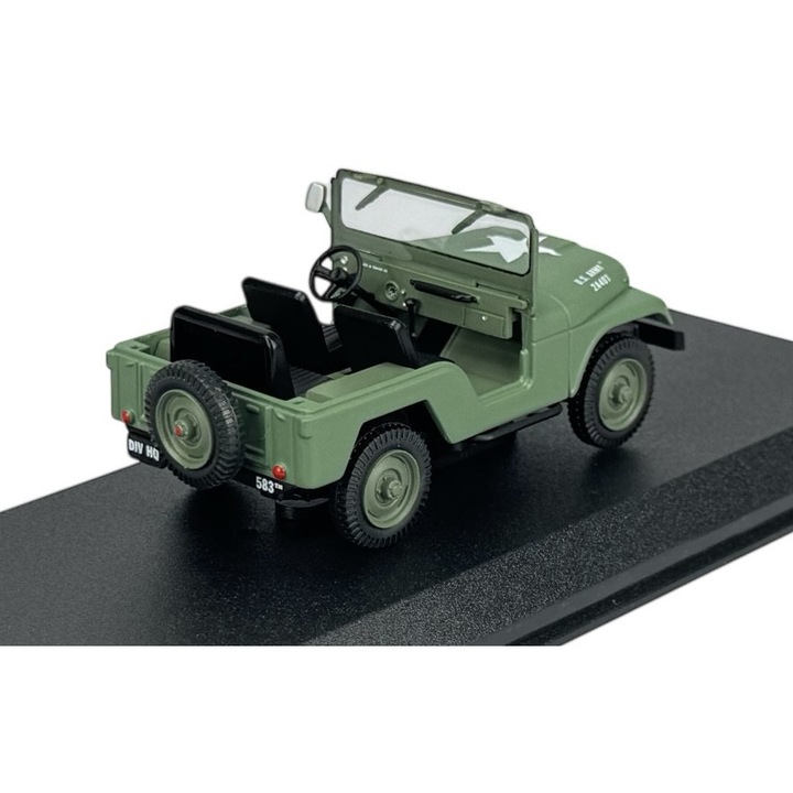 Gyűjtői kisautó, GreenLight, Jeep Willys M38 A1, 1:43, zöld, 7cm