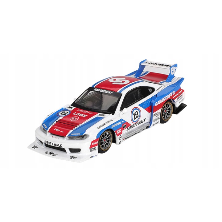 Masinuta Mini GT, modell LB-Super Silhouette Nissan S15 Silvia, 1:64, fehér
