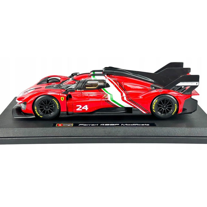 BBurago Ferrari 499P Modificata #24 fém kisautó, 1:18, piros, 27x11.5x6.5cm