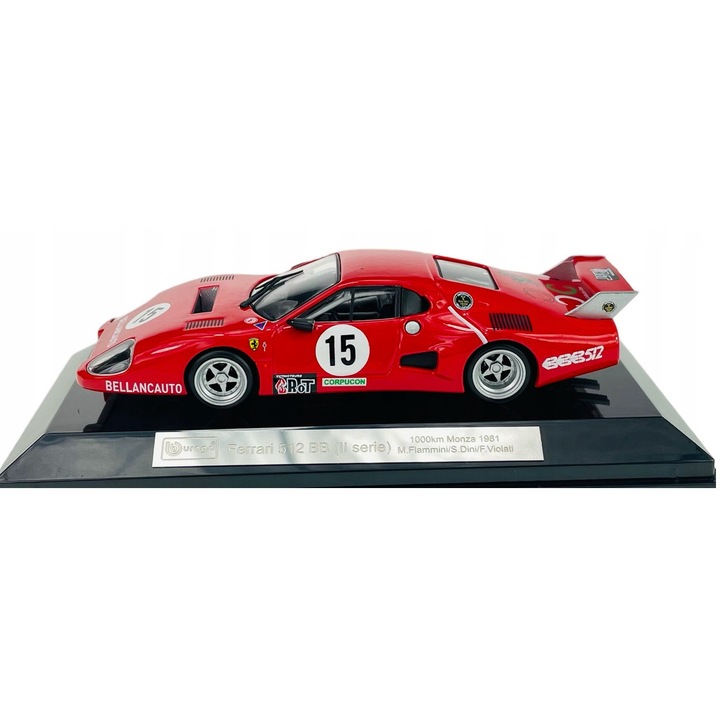 Die cast kisautó, Ferrari 512 BB, Bburago, 1:43, új, fém