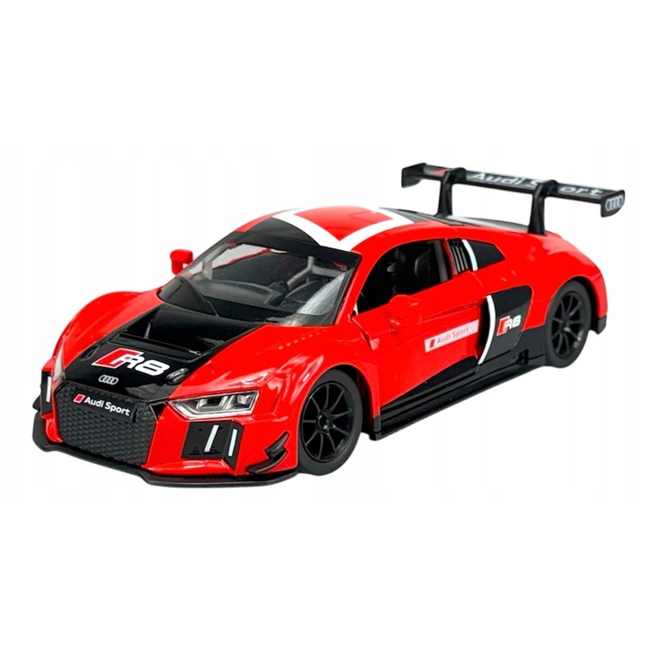 Kisautó, MSZ, Audi R8 LMS, fém, piros, 1:24