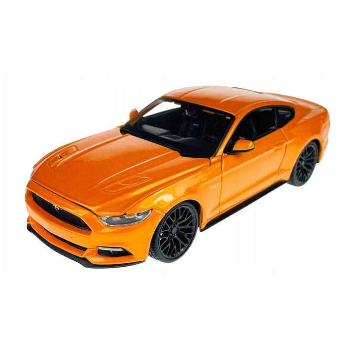 Model metalic Ford Mustang GT 5.0 2015, 1:24, portocaliu, set