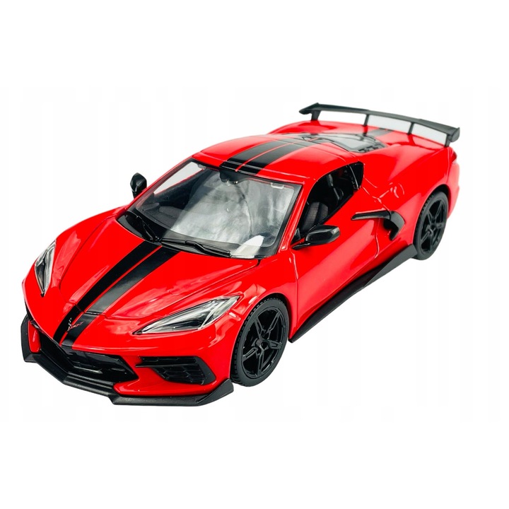 Masinuta metalica, Chevrolet Corvette Stingray Coupe Z51, rosie, 1:24, 18x8cm