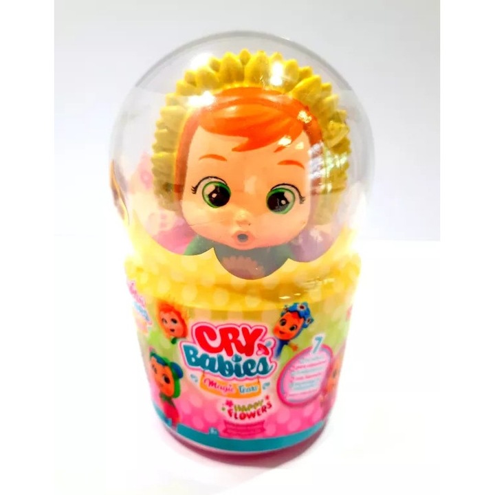 Papusa Cry Babies Happy Flowers Slonecznik, set cu accesorii, 3+
