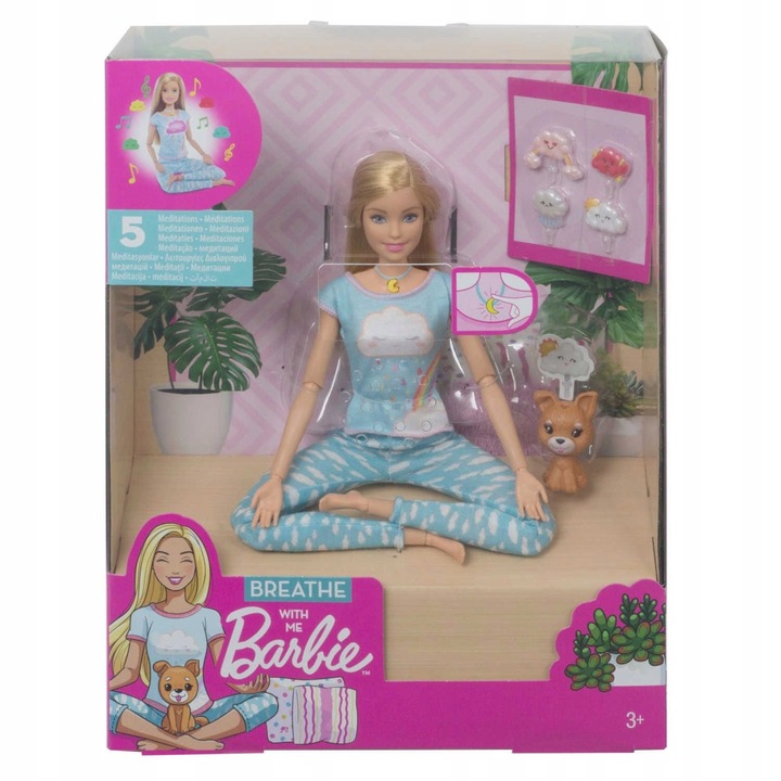 Set papusi Barbie meditative cu muzica si lumini, 3+