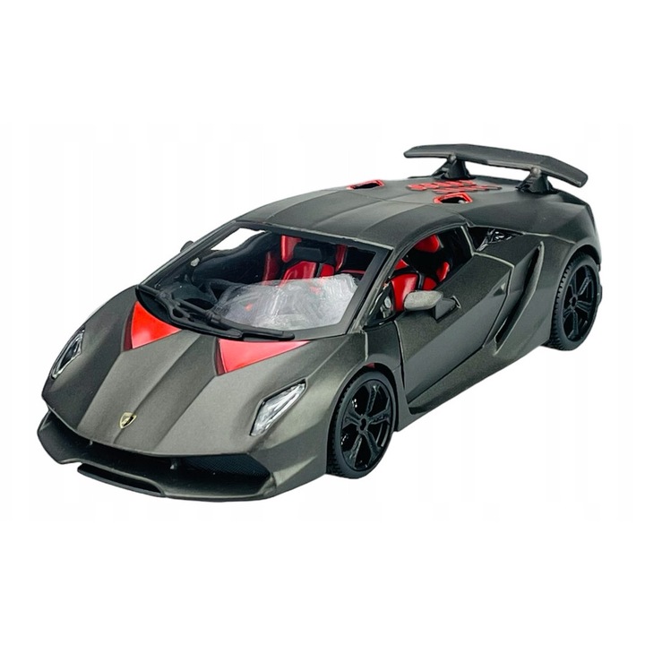Masinuta metalica Bburago Lamborghini Sesto Elemento, gri, 1:24, 24,5x12,5x10cm