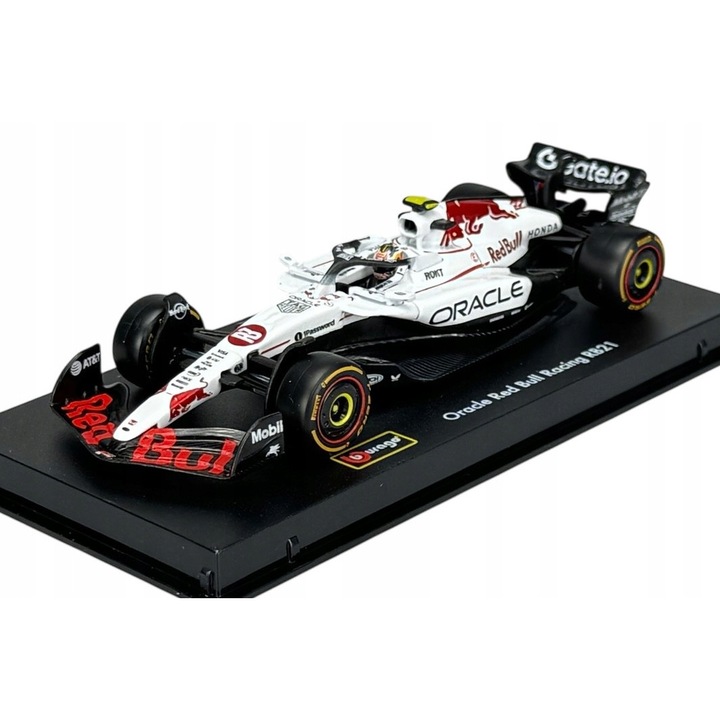 Bburago kisautó, Red Bull RB21 #22 Tsunoda modell, 1:43, piros