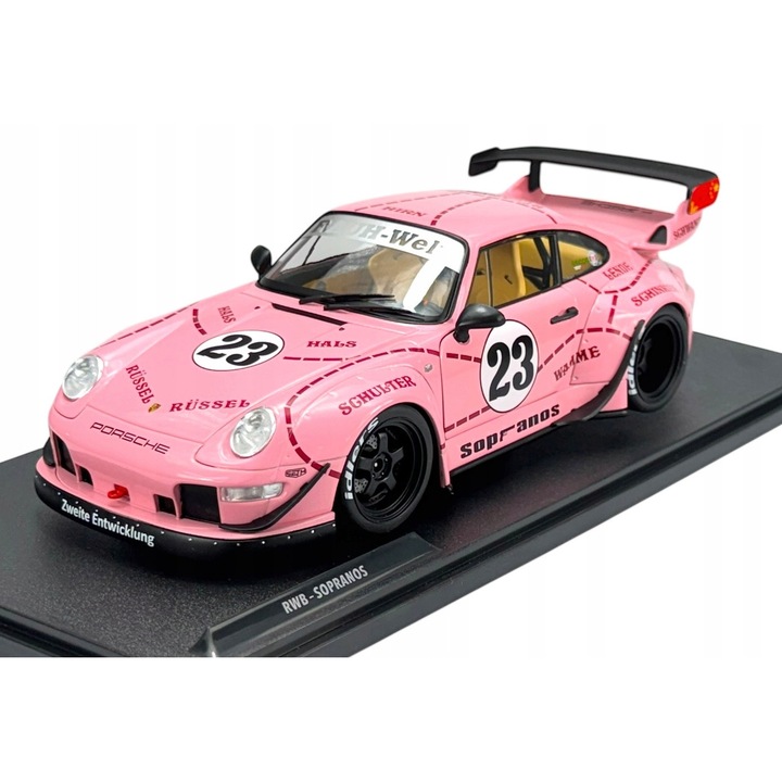 Solido Porsche 911 993 RWB Pink Pig modellautó, rózsaszín, 24x10x6,5cm