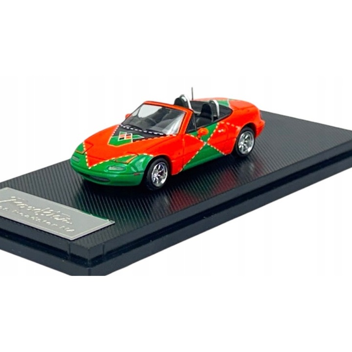 Automacheta Mazda MX-5 Miata Le Mans, fém modell, 6,5cm, narancssárga, gyűjtői készlet