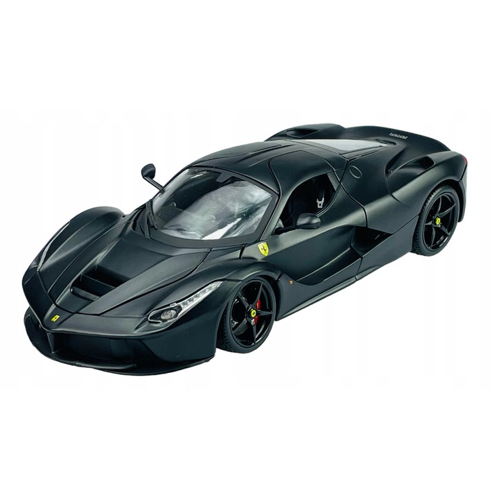 Ferrari LaFerrari F70 2015 modellautó, Bburago, 1:18, matt fekete, gyűjtői készlet