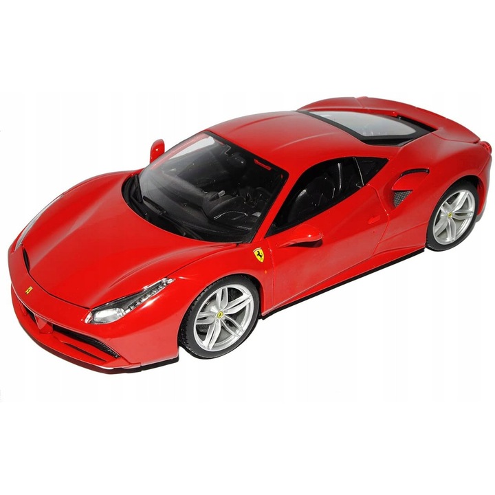 Модел кола Ferrari 488 GTB, Bburago, 1:18, червен, 25x11x6см