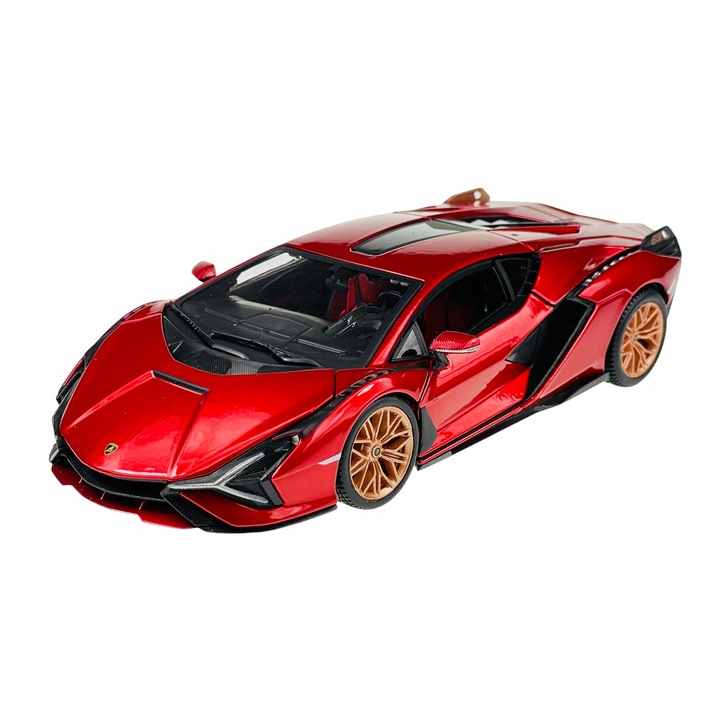 Masinuta Bburago Lamborghini Sian FKP37, metal, rosu, 1:24