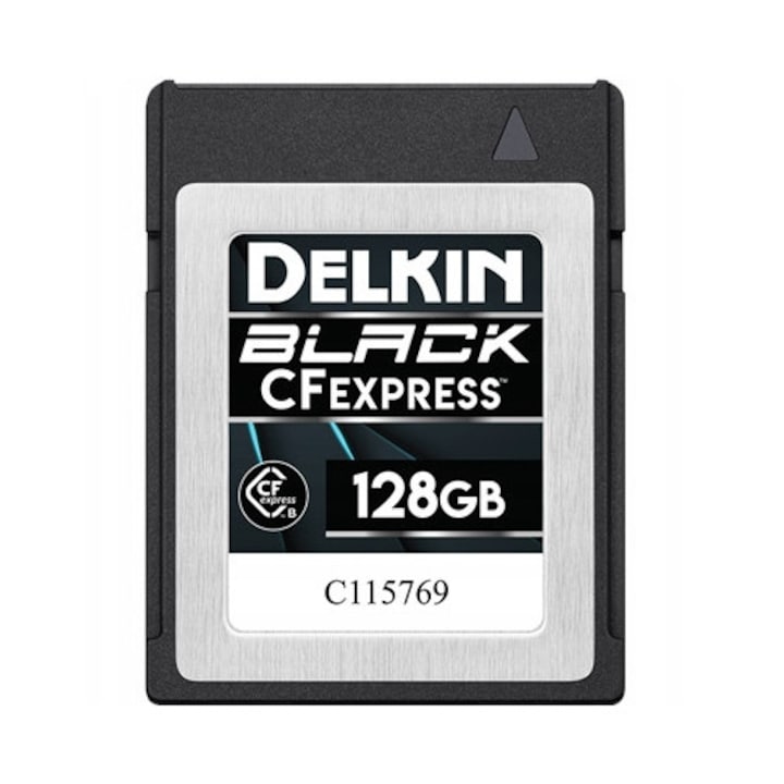 Carda memorie CFexpress Delkin BLACK, 128GB, viteza de scriere 1400MB/s, rezistenta la apa si socuri