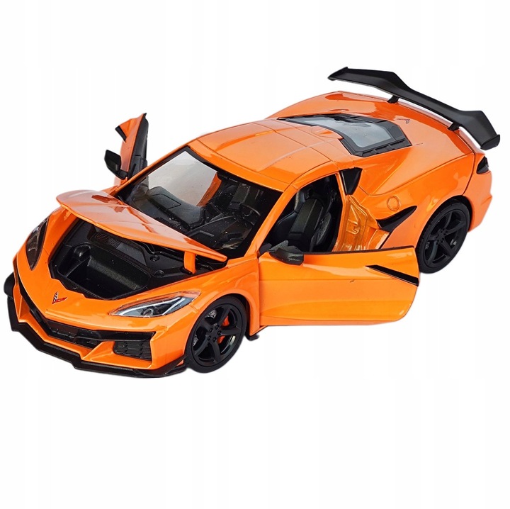 Chevrolet Corvette Z06 gyűjtői autó, Welly, 1:24, narancssárga, 18,5x8x4,5cm