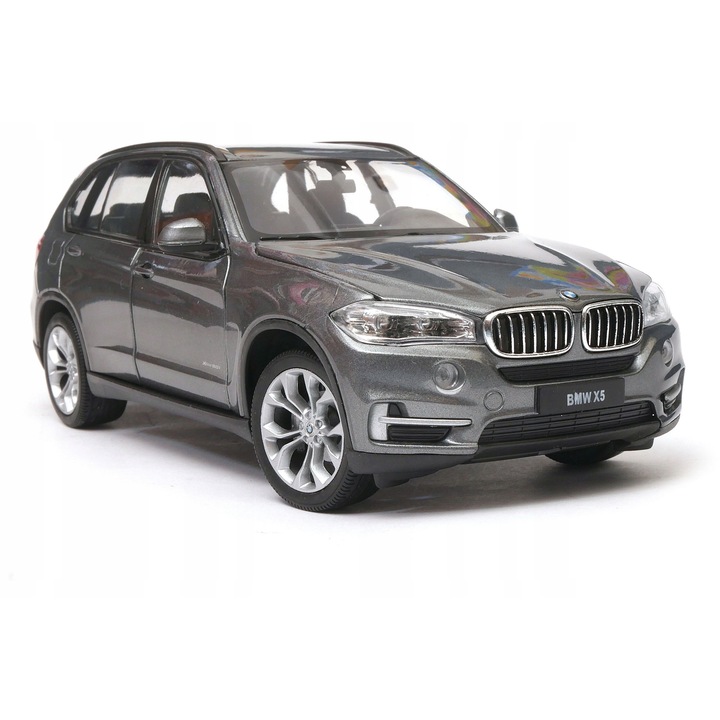 BMW X5 modellautó, Welly, 1:24, metál szürke, 19x7x9cm