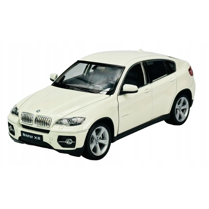 BMW X6 gyűjtői autó, Welly, 1:24, fehér, 19x7,5x6,7cm, nyitható ajtók és motorháztető