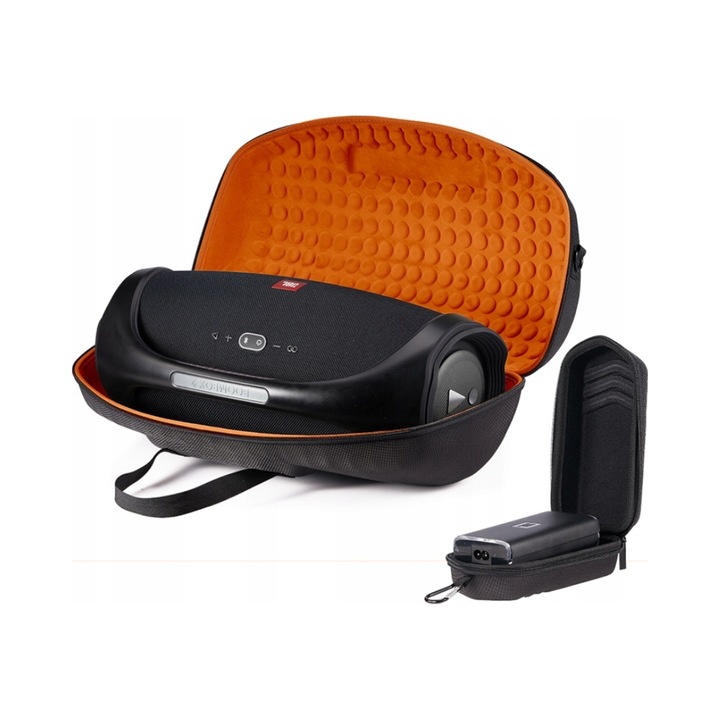 Tok JBL BOOMBOX 3 hangszóróhoz, moXomi, kemény védelem, fekete, kiegészítő rekesszel