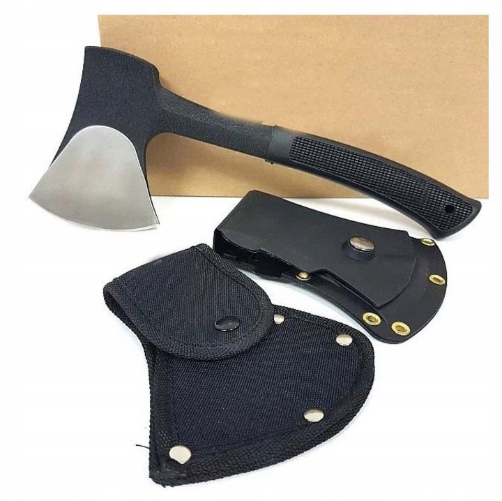 Topor AXE, 272mm, 90mm lama, 620g, cu husa nylon si plastic
