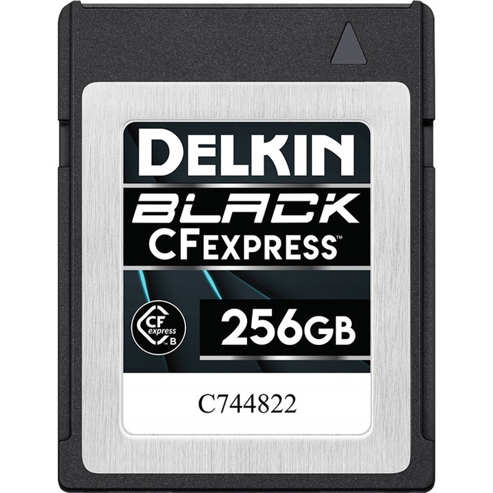 Carda memorie Delkin CFexpress Black 256GB, viteza de scriere 1400MB/s, tip B