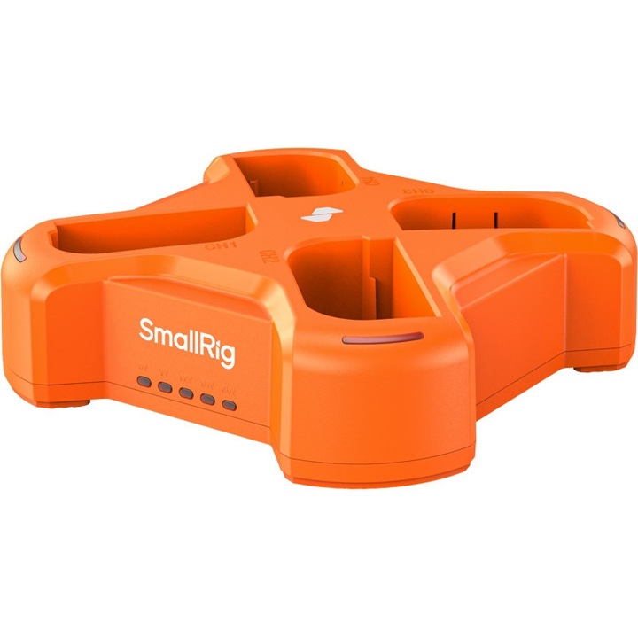 SmallRig 4838 4-канално зарядно устройство за LP-E6NH батерии, бързи портове, компактно, USB-C порт