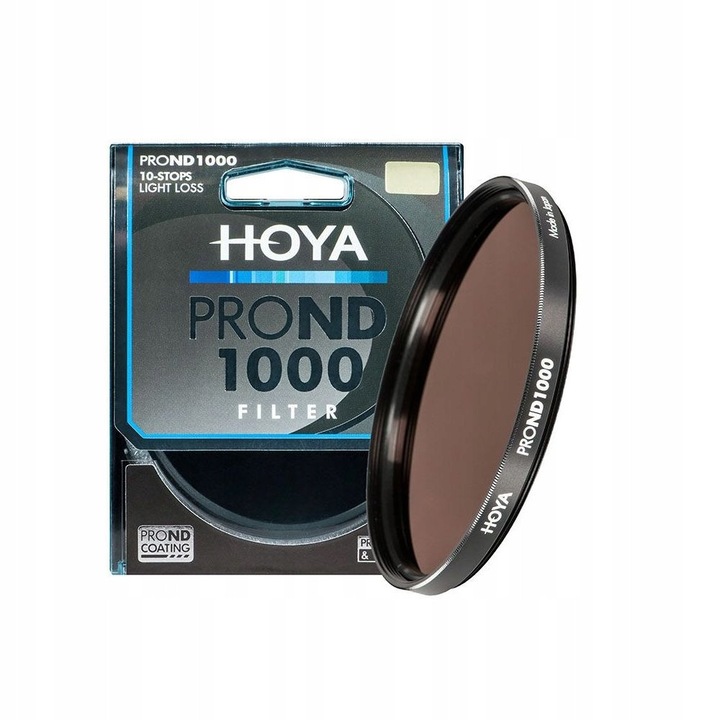 Filtru gri Hoya PRO ND1000 72mm, reducere lumina 10 stopuri, cadru Low-Profile, negru