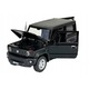 Fém autómodell Suzuki Jimny, 1:24, fekete, 14,5x7x6cm, fényekkel és hanggal