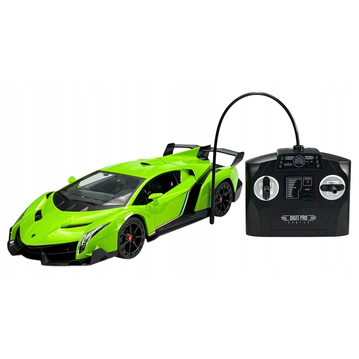 Masinuta Lamborghini Veneno, 1:14, verde, 35x15x8,5cm, set cu telecomanda si acumulatori