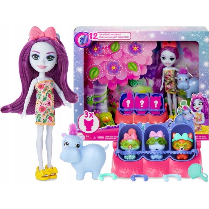 Papusa Enchantimals Baby Best Friends, 15 cm, set cu 12 surprize, multicolor