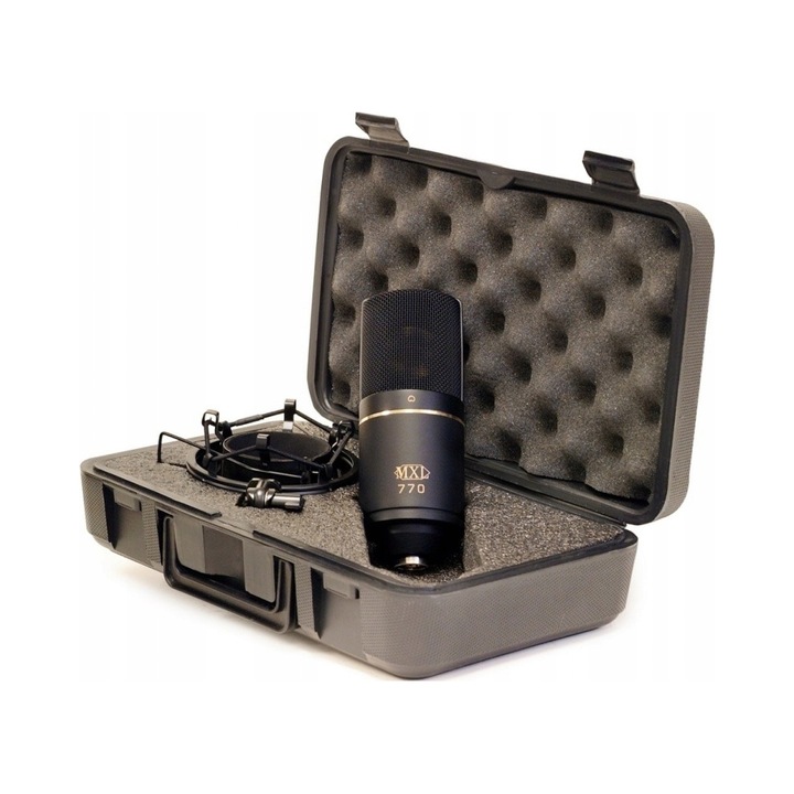 MXL 770 Microfon, cardioid, 22mm, gri, 60x154mm, set cu suport si valiza
