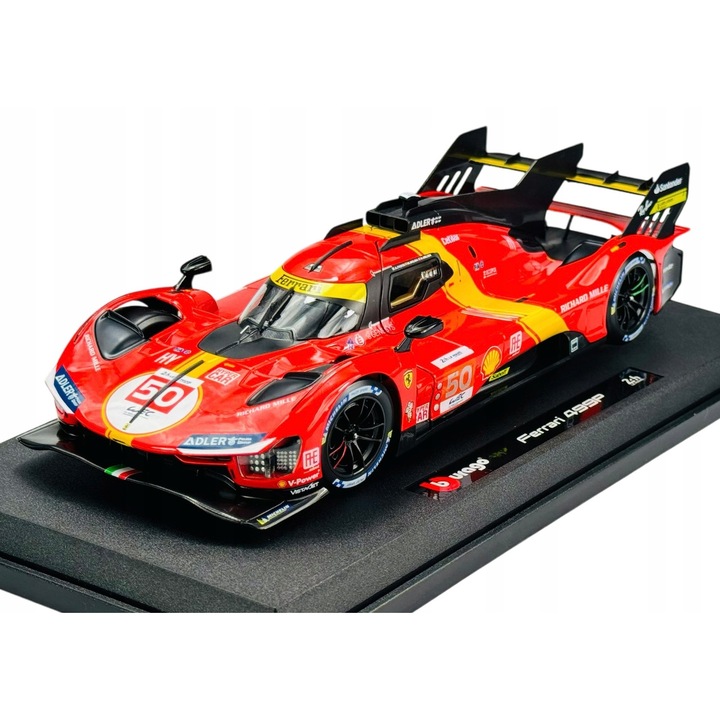 Ferrari 499P #50 fém kisautó, 1:18, piros, 27x11,5x6,5cm