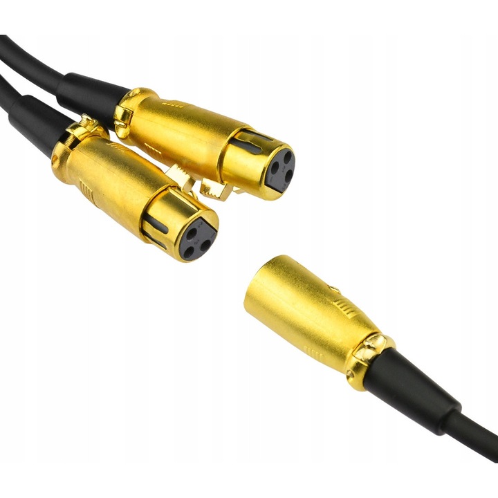 Audio elosztó 2x XLR anya - XLR apa Klotz, 1m, aranyozott, professzionális kábel