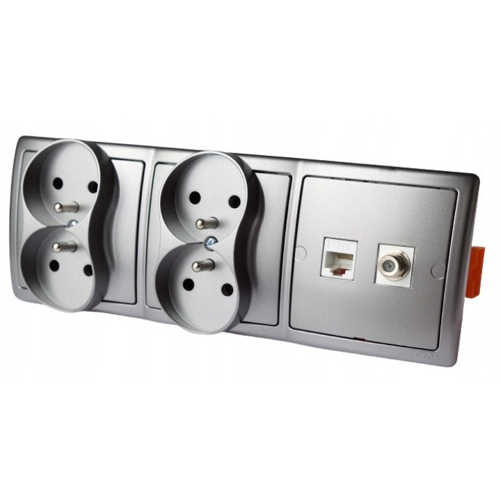 Prize SIMON RJ-45, 7,8x22,2cm, alb, modul keystone, subtire