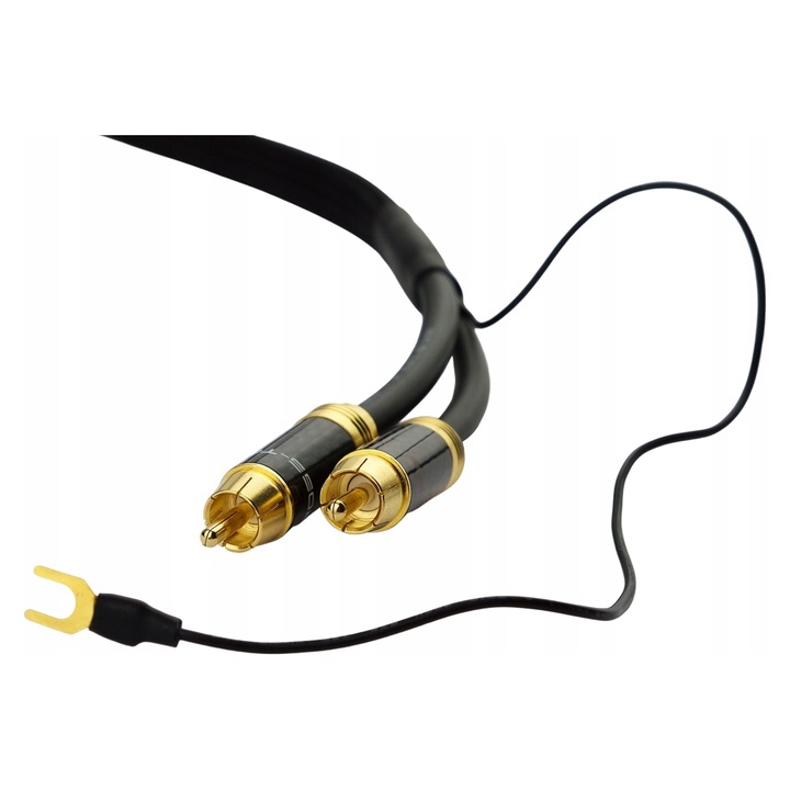 Klotz 2RCA-2RCA phono kábel, 1m, dupla árnyékolással, PVC szigeteléssel, 24k arany