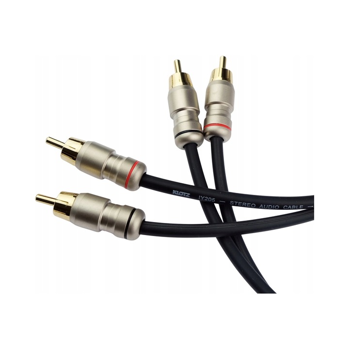 Cabluri audio Klotz 2RCA-2RCA, 1m, 24k aur, cupru pur