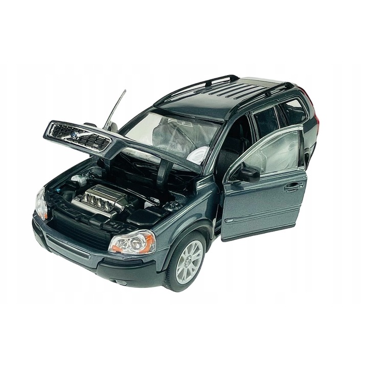 VOLVO XC90 V8 2003 modellautó, Welly, fém/gumi, grafit, 17x9x6,5cm