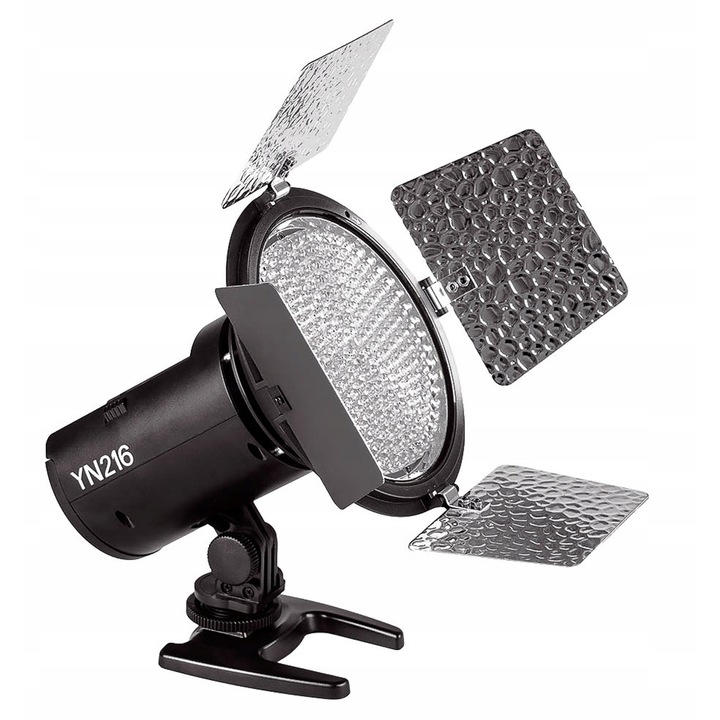 Yongnuo YN216 LED lámpa, 3200-5600K, 13W, 4 diffúzor, 133x127x127mm