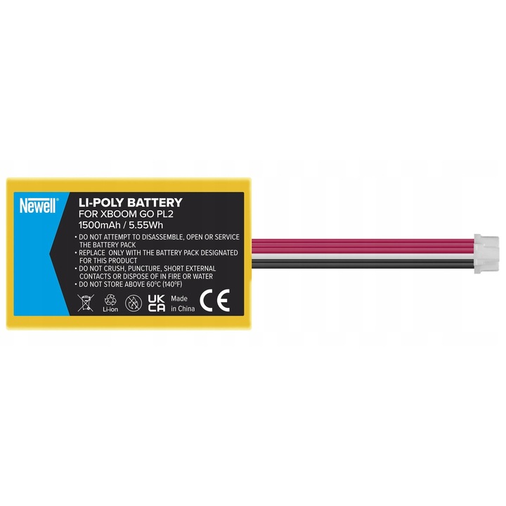 Newell EAC63558701 akkumulátor, 1500mAh, kompatibilis az LG XBOOM Go PL2 hangszóróval, sárga