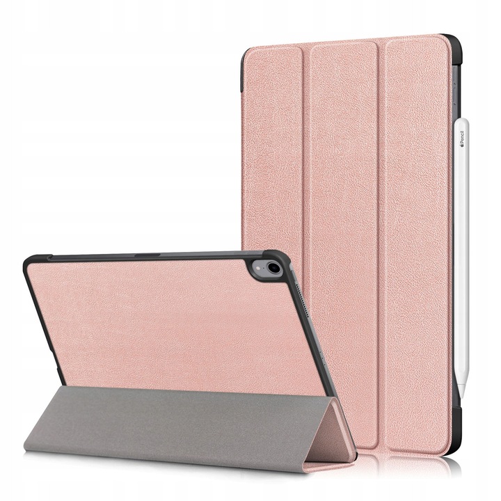 Etui Smart Cover pentru Apple iPad AIR 4/5 10.9" 2020/2021/2022, protectie completa, culoare aurie-roz, dimensiuni dedicate