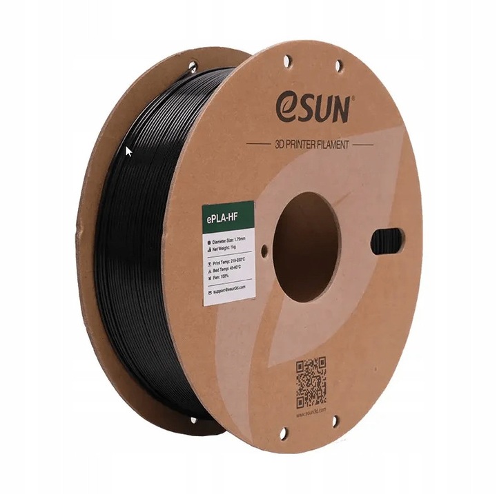 Filament PLA Lite eSUN 1,75 mm set 2kg, negru, pentru imprimante 3D