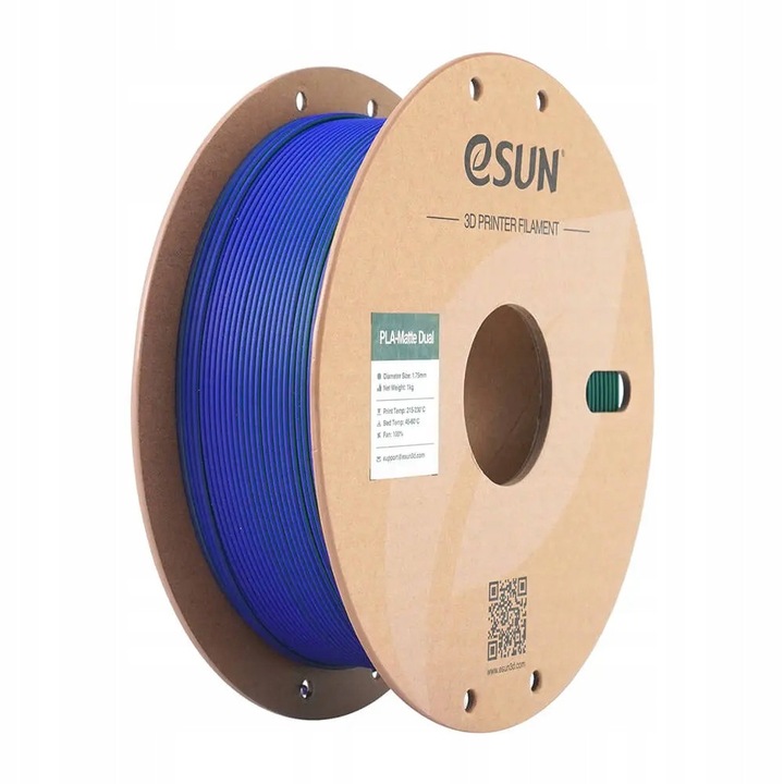 Filament 3D eSUN PLA-Matte Dual 1,75 mm, 1 kg, multicolor, pentru prototipare rapida