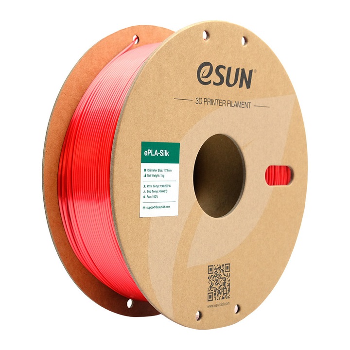 Filament 3D eSun Silk-PLA 1,75mm 1kg rosu