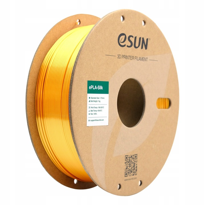 Filament 3D eSun Silk-PLA 1,75mm, 1kg, aurie, pentru imprimare de inalta calitate