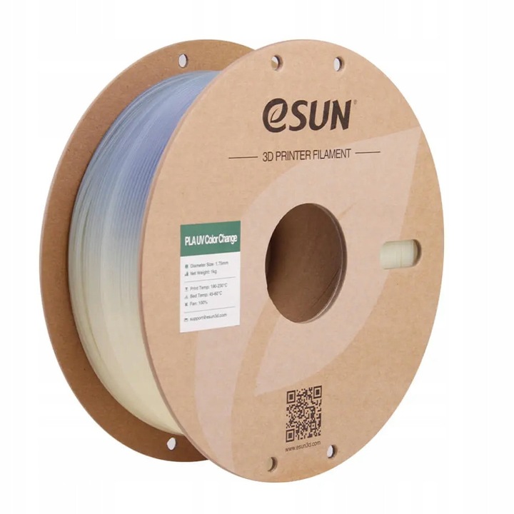 Filament 3D eSUN PLA UV Color Change, 1,75 mm, 1000 g, fotochromatic, ecologic