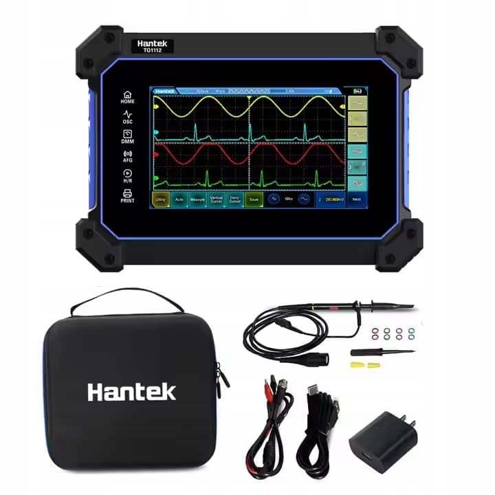 Преносим осцилоскоп/анализатор на сигнали Hantek TO1154C, 4 канала, 150 MHz, 1GSa/s, 7" тъчскрийн 800x480, 8MB памет, 10000 mAh батерия, черен, 1 бр